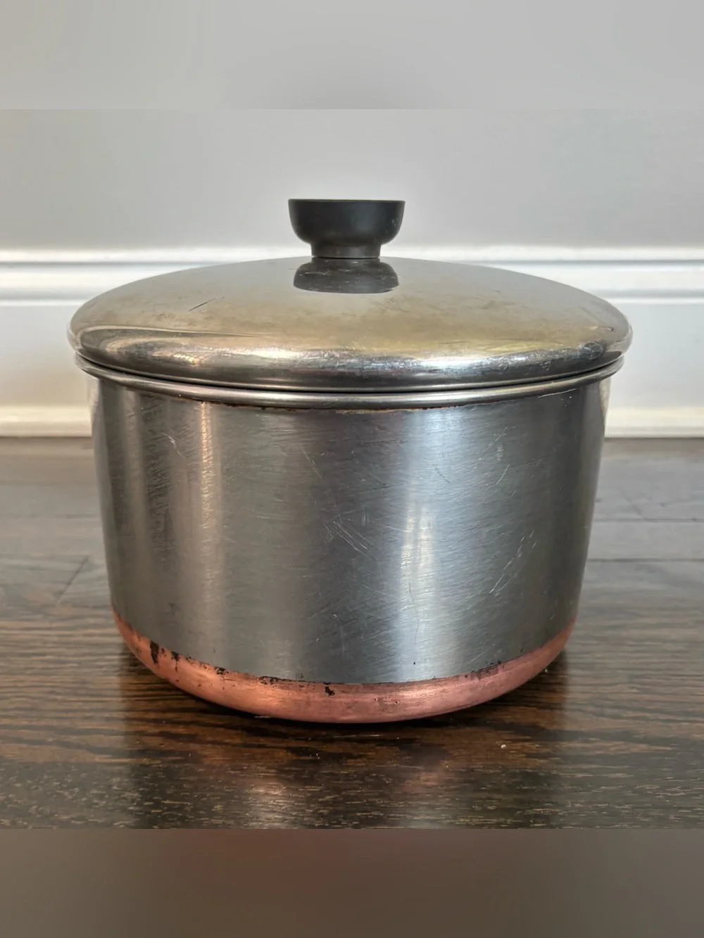 Revere Ware 3 Qt Sauce Pan Pot W/ Lid Pre-1968 Copper Bottom Double Ring